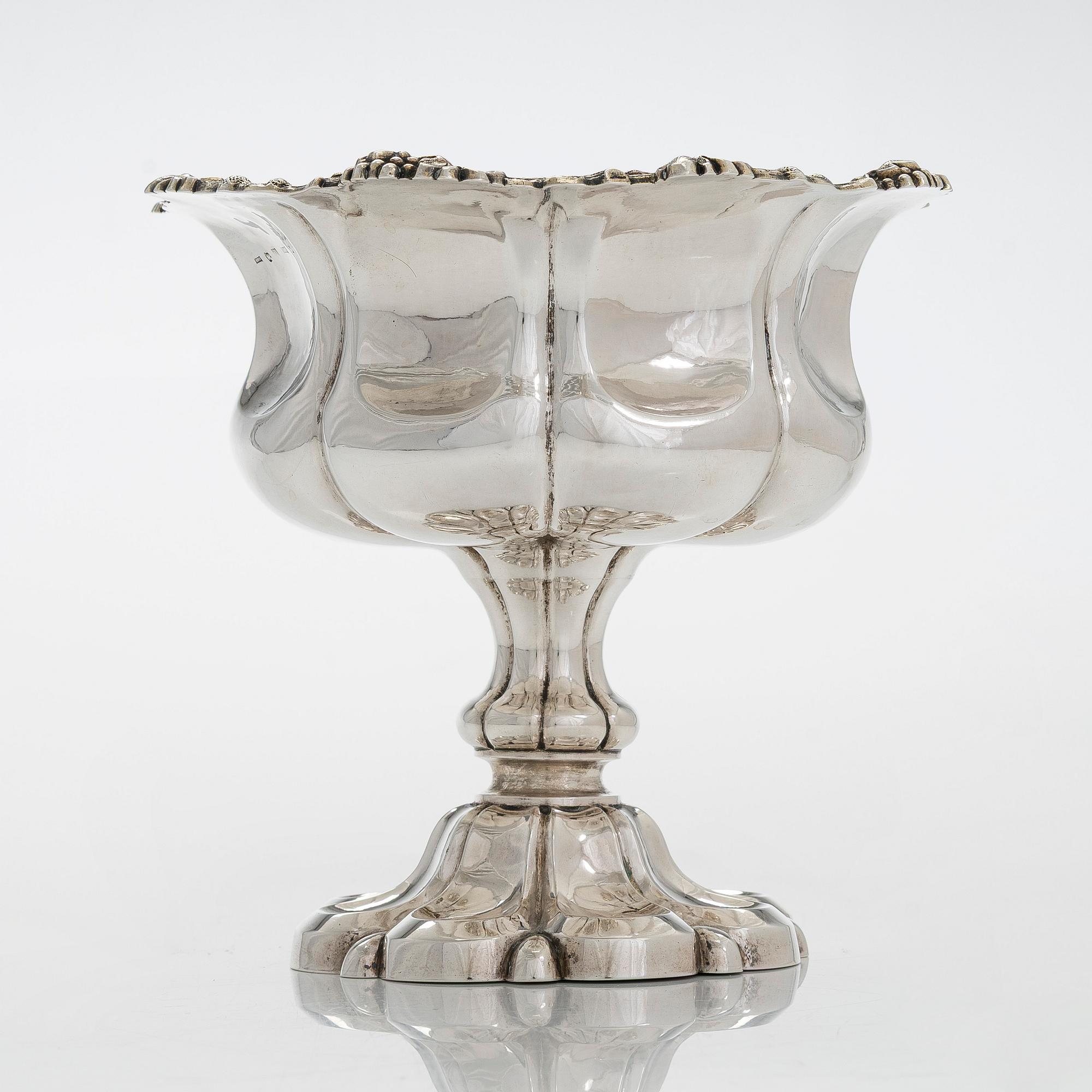 A parcel-gilt sugar bowl, maker's mark of Anders Wilhelm Felixsson, Loviisa, Finland 1860.
