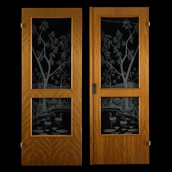 DÖRRAR, ett par, Svenskt trä AB, Tibro, 1900-talets mitt.