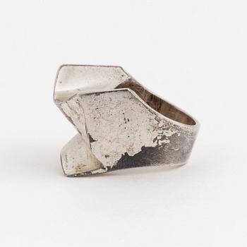 A silver ring by Björn Weckström for Lapponia, Finland, 1975.