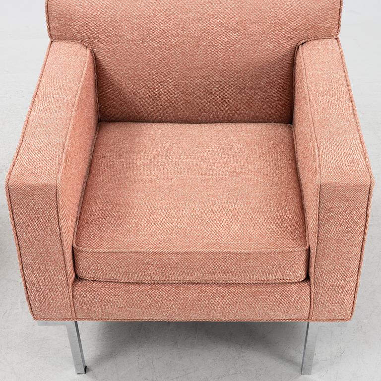 A 'Theatre' easy chair, Ted Boerner, and 'Bantam' ottoman, Design Within Reach/DWR.