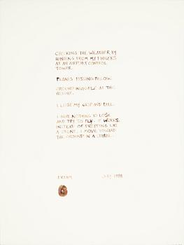 John Duncan, mixed media on paper, signed with fingerprint 1998.