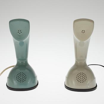 KOBRA-TELEFONER, 2 st, plast, LM Ericsson, Sverige 1900-talets senare hälft.