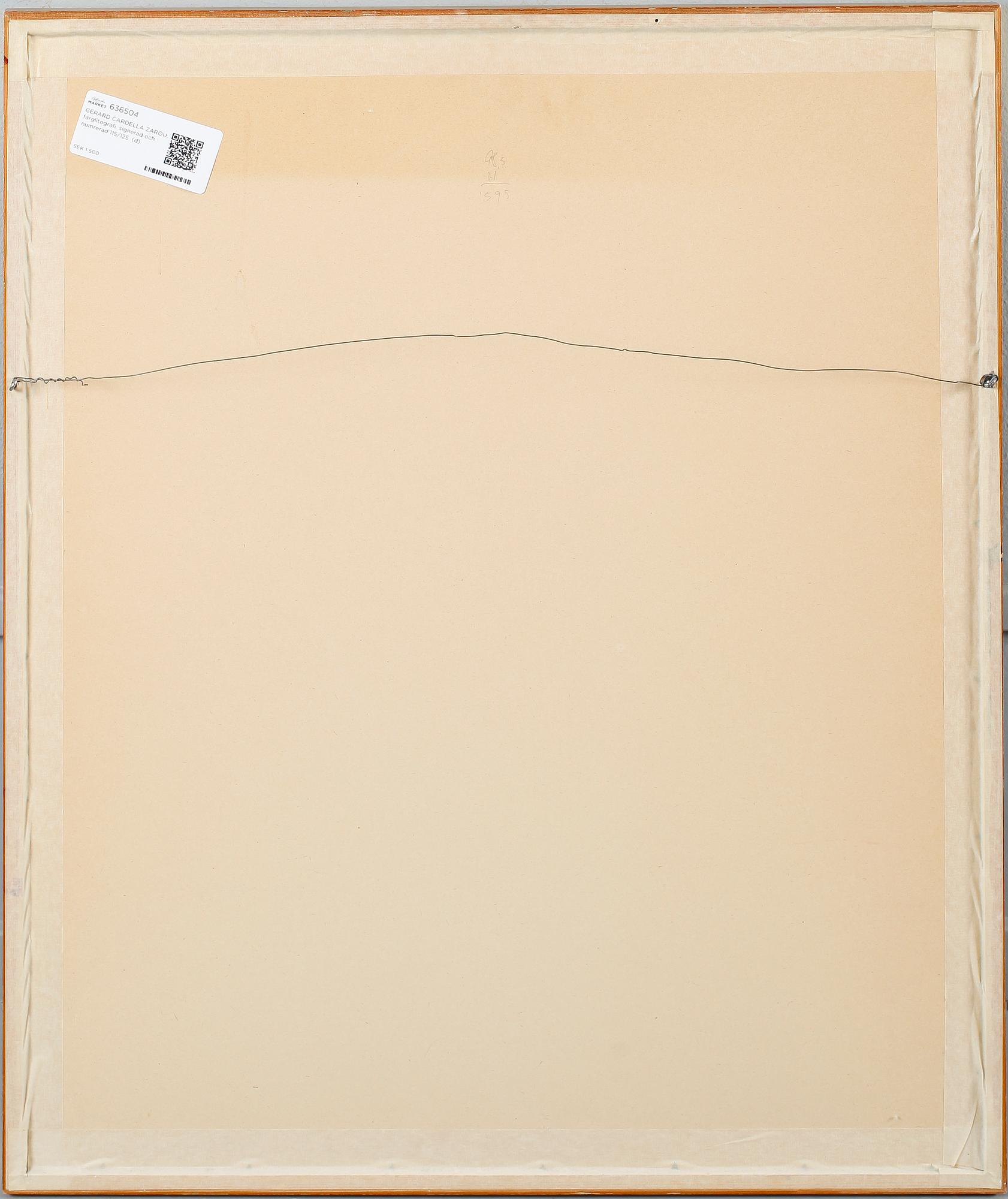 GÉRARD CARDELLA ZAROU, färglitografi, signerad och numrerad 115/125.