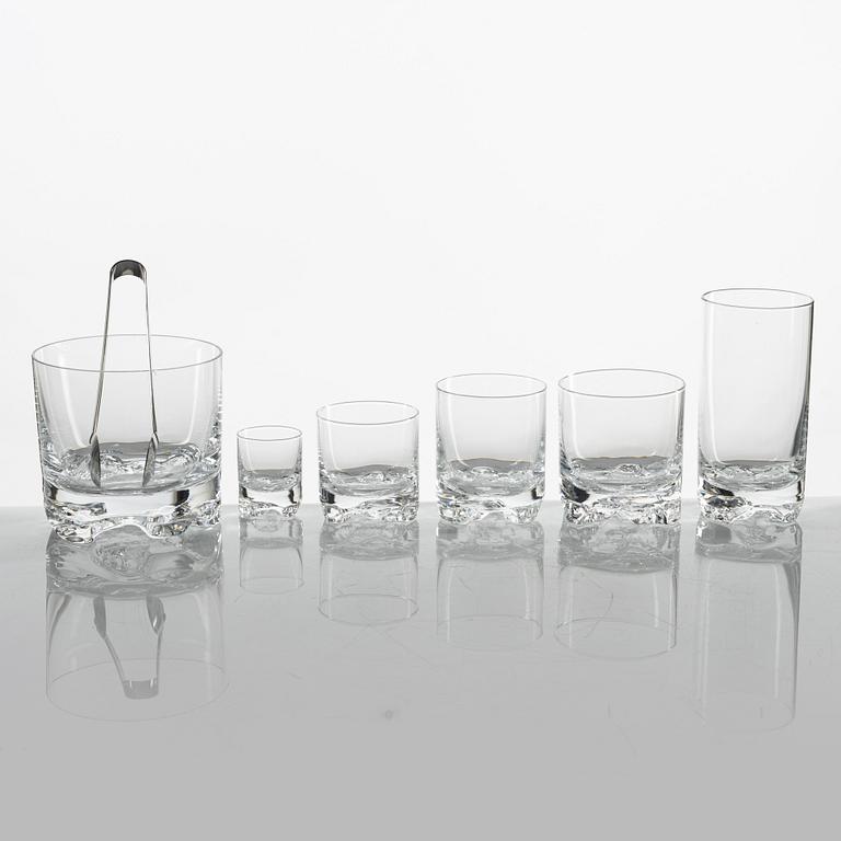 Tapio Wirkkala, glasservis, 56 delar, "Gaissa", Iittala, Finland.