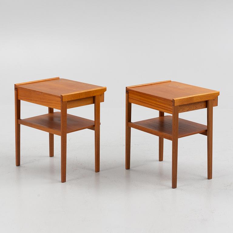 A pair of bedside tables, 1950's/60's.