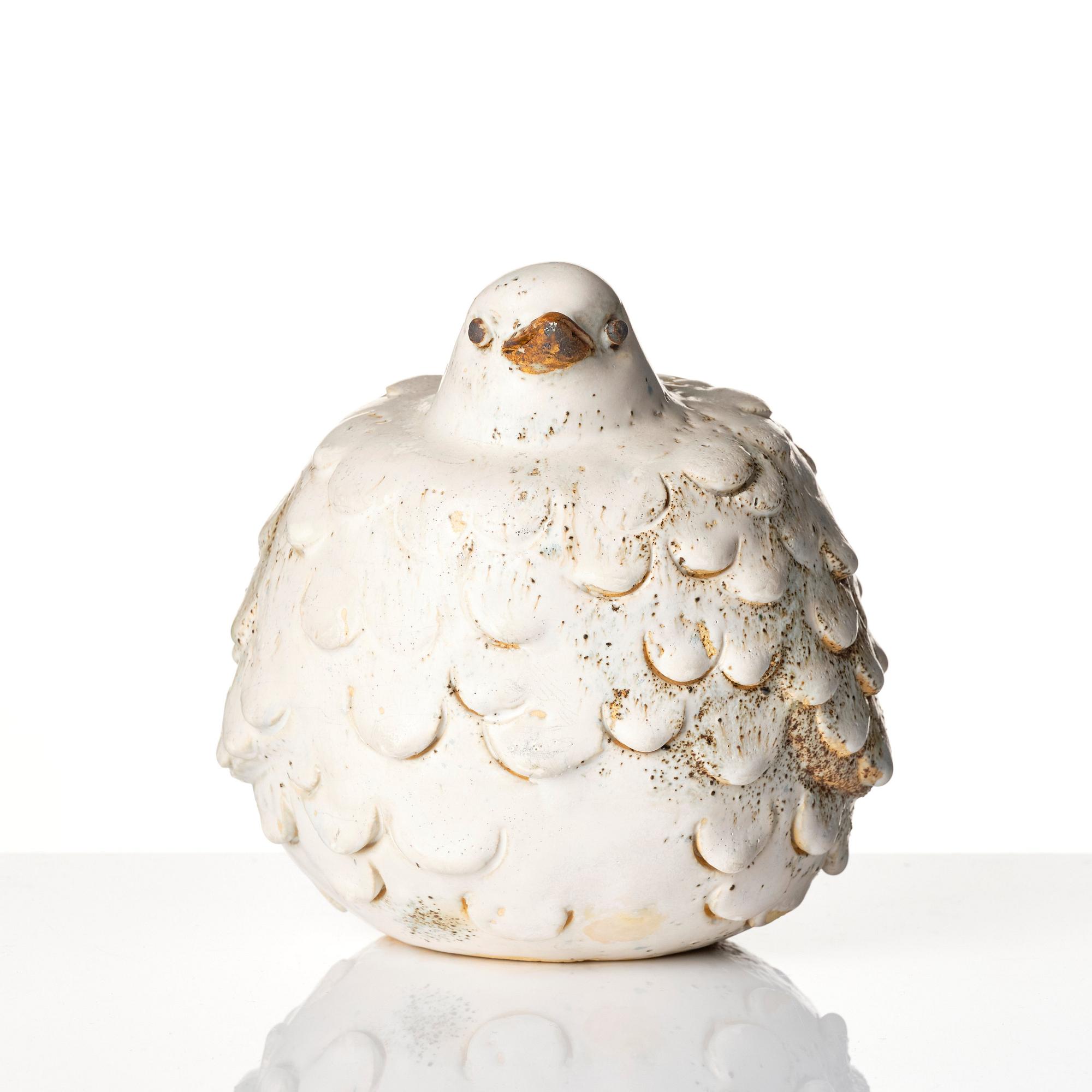 Tyra Lundgren, a chamotte stoneware sculpture of a pigeon, Sweden mid 20th century.