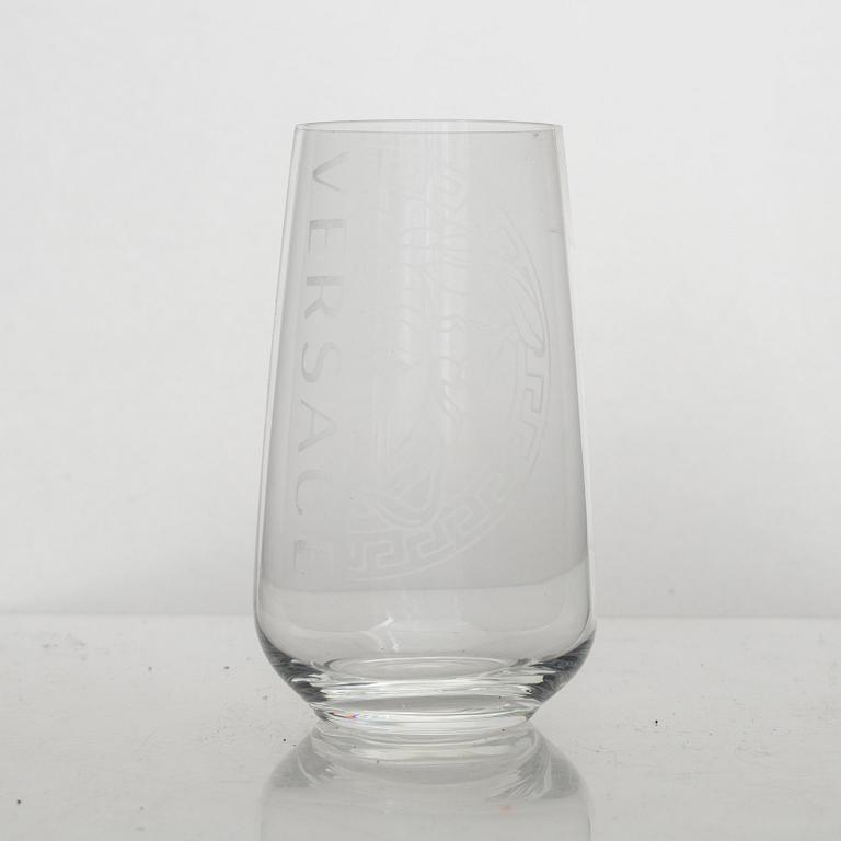 Versace, vase, plate and six drinking glasses, Rosenthal.