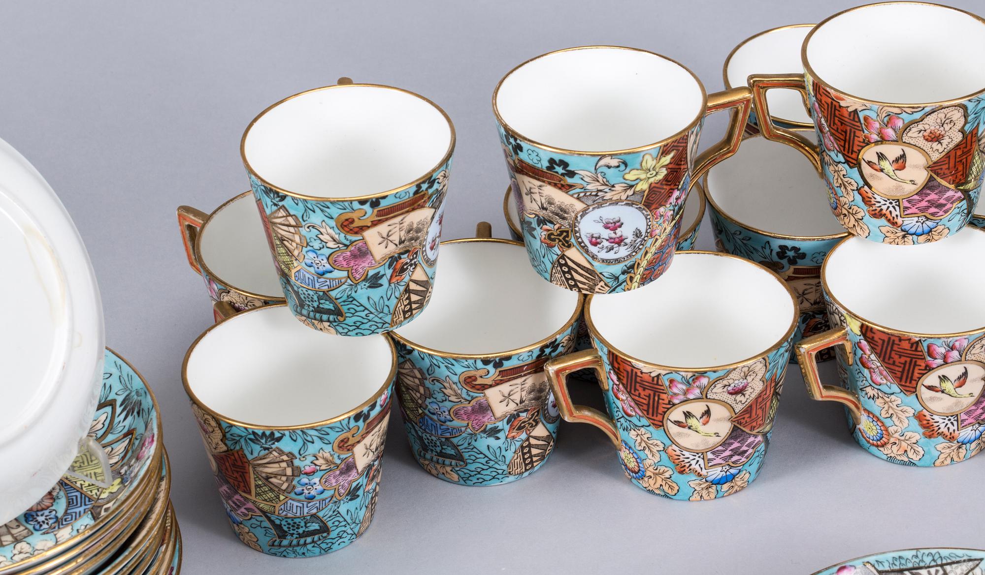 KAFFEKOPPAR, porslin, 13 st. Rörstrand. 1800/1900-tal.