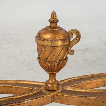 A Gustavian giltwood console table, around year 1800.