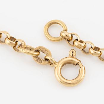 Öppningsbar medaljong med kedja, 18K guld.