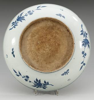 A large blue and white charger, Ming dynasty (1368-1644).