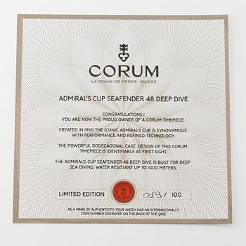 Corum, Admiral’s Cup, Seafender 48, Deep Dive, "Limited Edition", armbandsur, 48 mm.