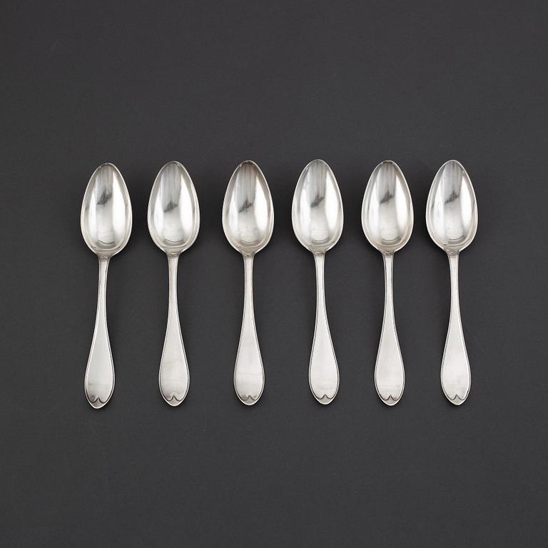 Lars Magnus Holm, matskedar 6 st, silver, Kristianstad 1822.