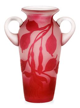 A Karl Lindeberg Art Nouveau cameo glass vase, Kosta, Sweden.