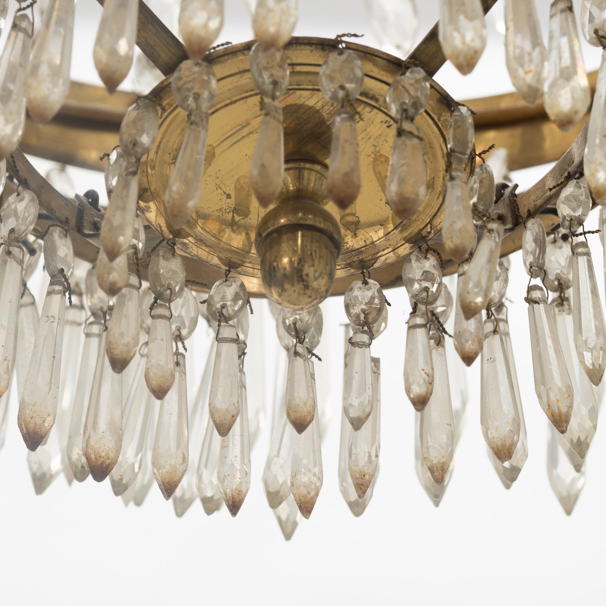 A late Gustavian style chandelier, end of the 19th Century.