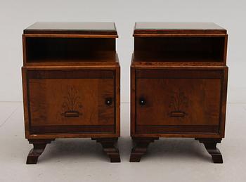 SÄNGBORD, 1 par, art déco, 1900-talets första hälft.
