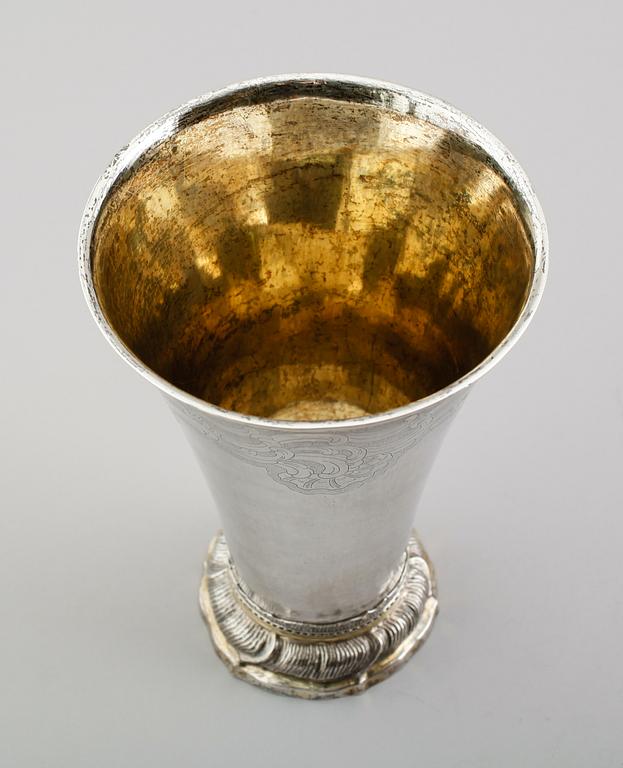 BÄGARE, silver, Jakob Lampa, Stockholm 1764. Vikt ca 413 gram.