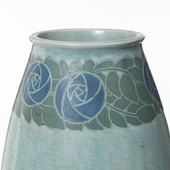 Josef Ekberg, a 'Sgrafitto' earthenware vase, Gustavsberg 1911.