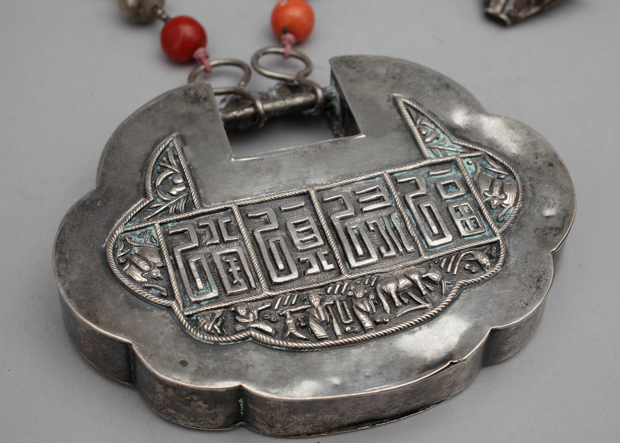 RÖKELSEKAR, vitmetall, orientalisk, 1900-tal.