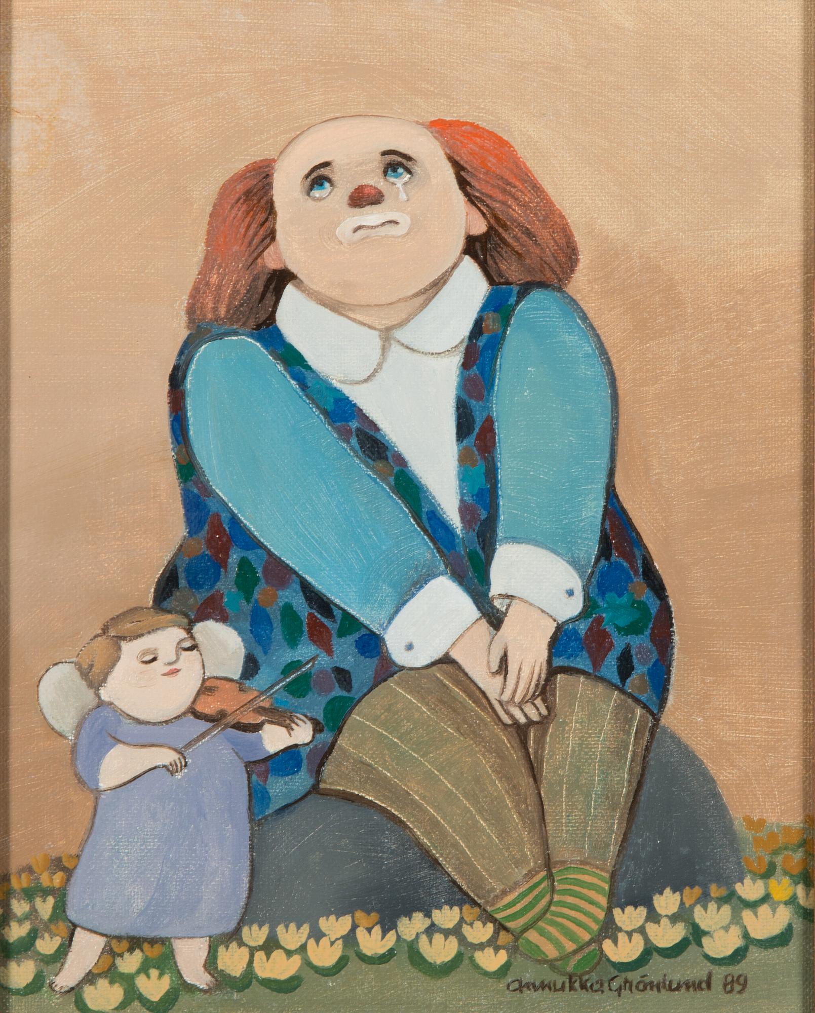 Annukka Grönlund, oil on board, signed and dated-89.