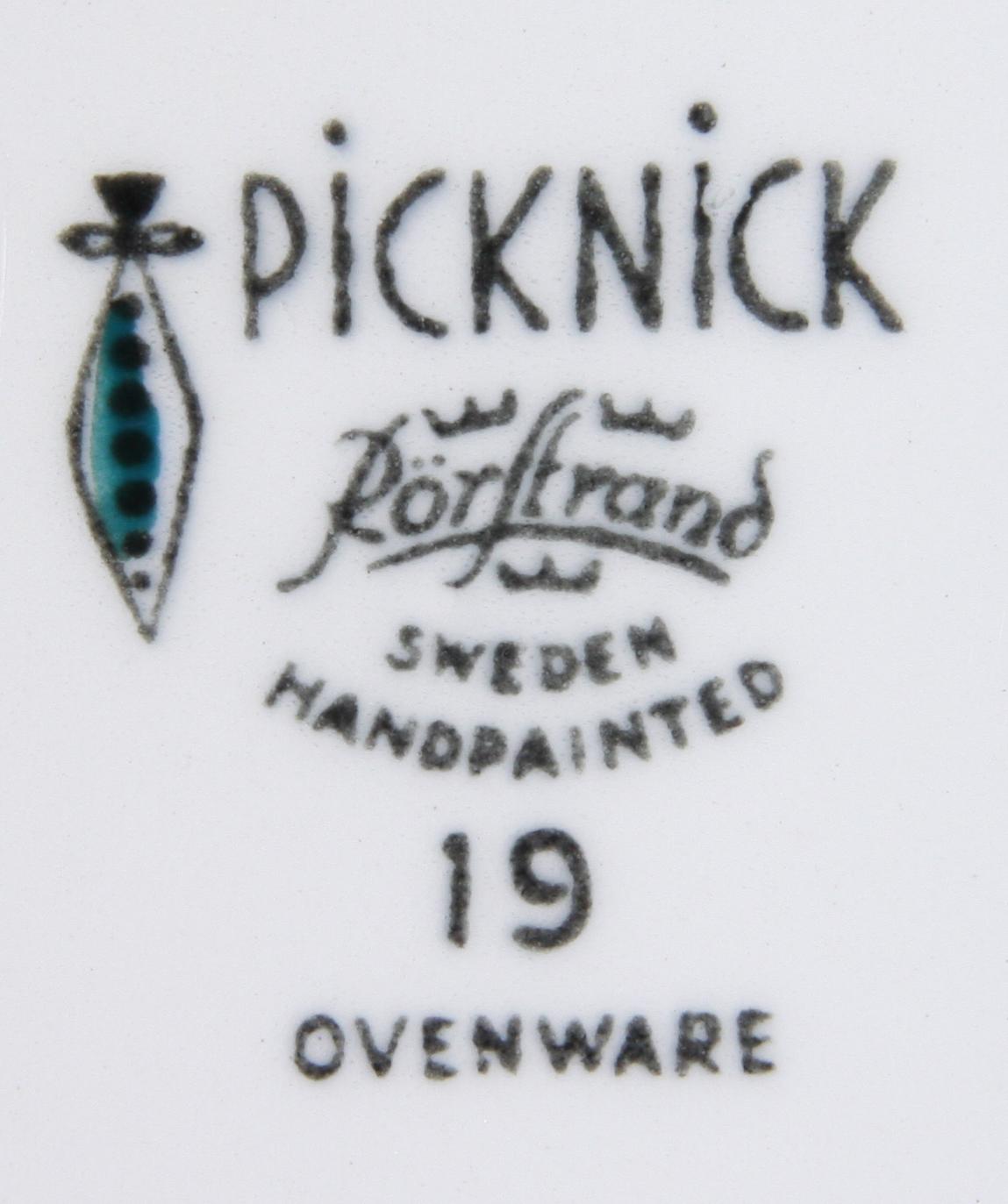SKÅLAR, 2 st, porslin "Picknick", Marianne Westman, Rörstrand, 1956-1969.