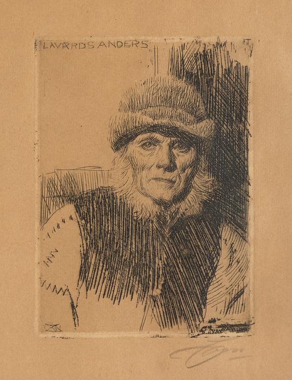 ANDERS ZORN, Etching, 1919, signed in pencil.