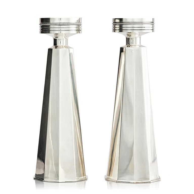 Markströms Guldsmeds Ab, a pair of sterling silver candlesticks, Uppsala, Sweden 1967.