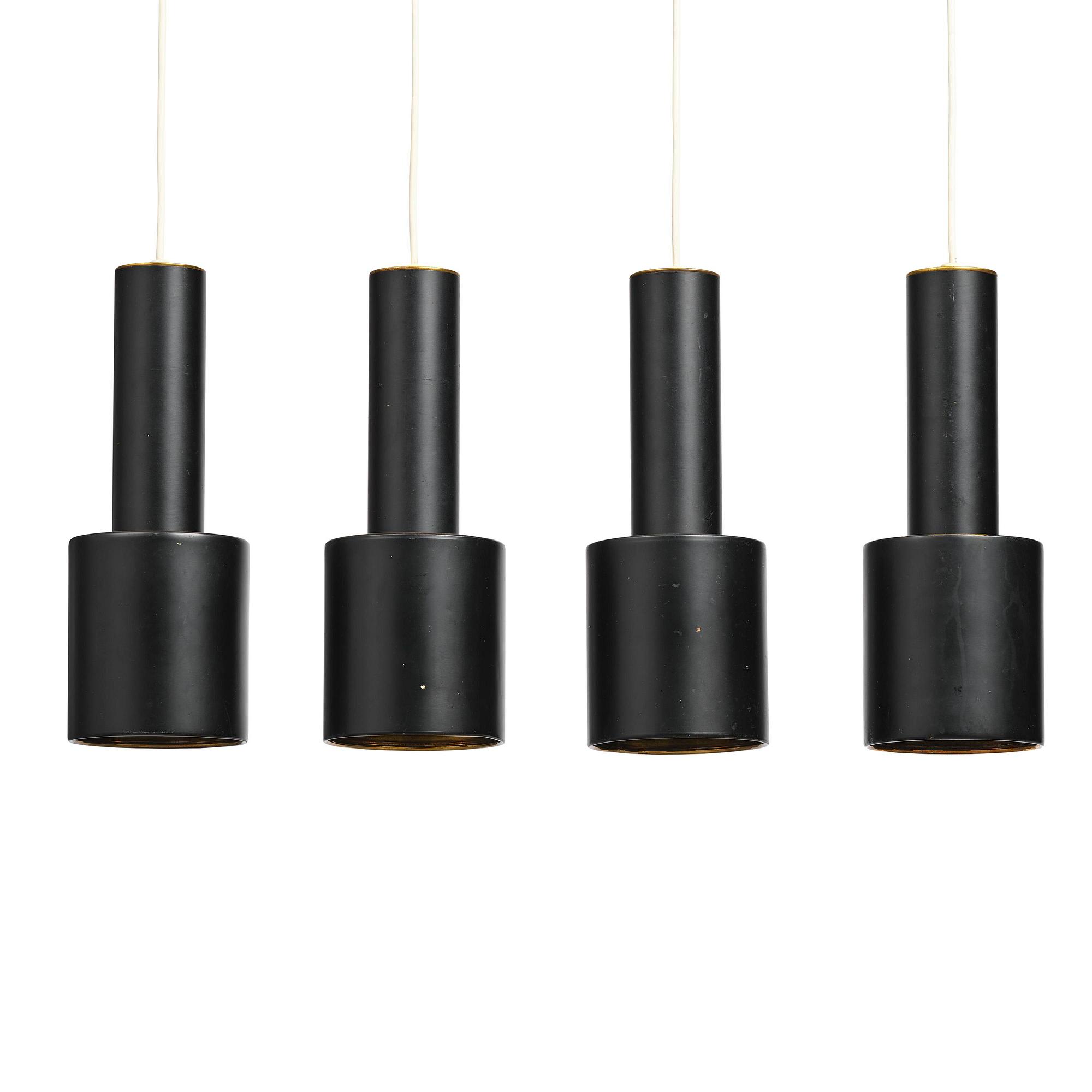 Alvar Aalto, taklampor, fyra stycken, "Hand Grenade" modell "A110", Arnold Wiigs Fabrikker, Norge, 1960-tal.