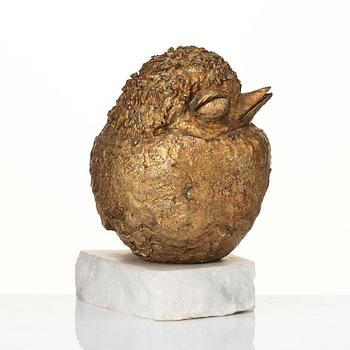 Tyra Lundgren, skulptur, fågel, förgylld brons, 1960-70-tal.