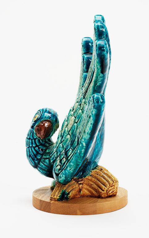 A Gunnar Nylund stoneware figure of a parrot, Rörstrand.