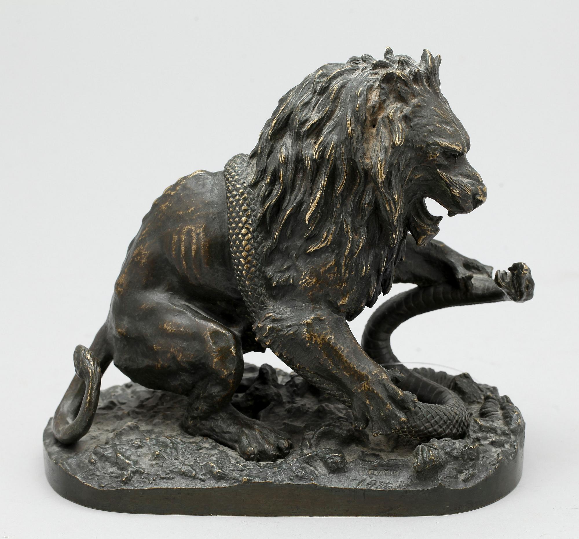 CHRISTOPHE FRATIN, kopia efter, skulptur, brons, bär sign o dat 1835 i godset.