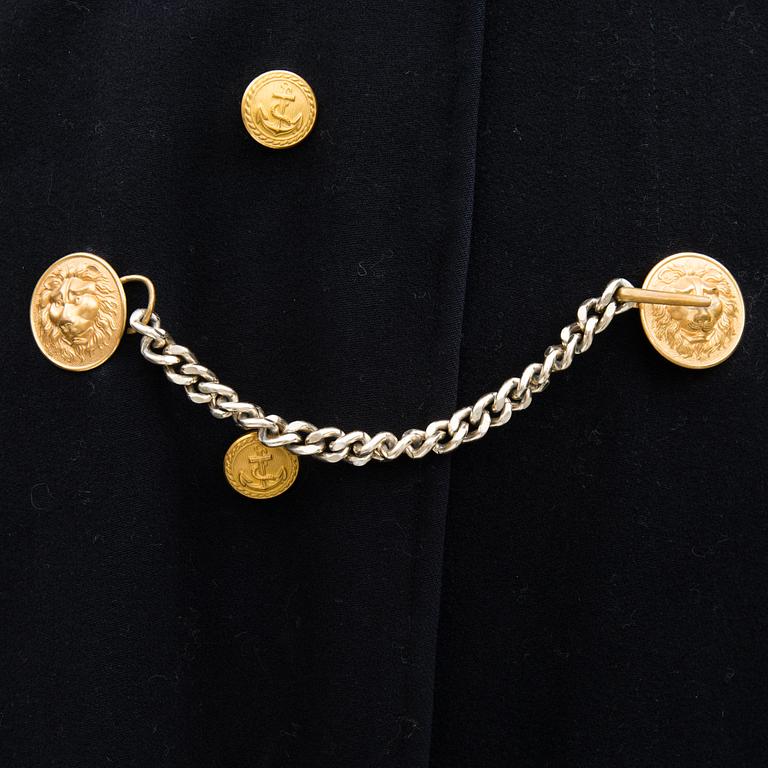 A Finnish naval officer's mess uniform and cape, second half of 20th Century.