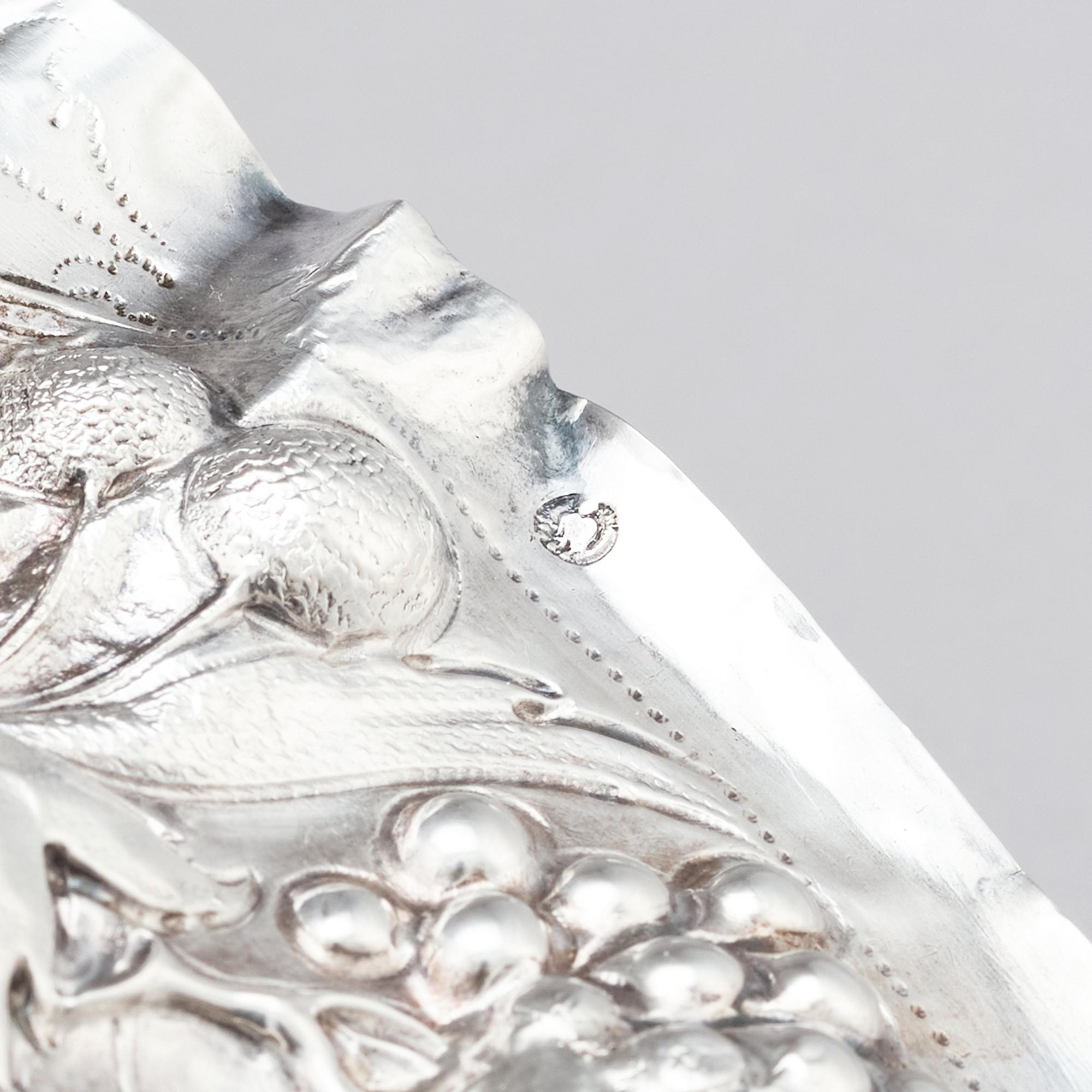 A German early 18th century silver dish, unidentified makers marks, probably Augsburg 1688-1689.