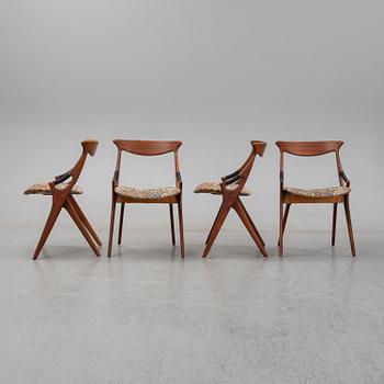 Arne Hovmand-Olsen, a set of four '71' chairs from Mogens Kold.