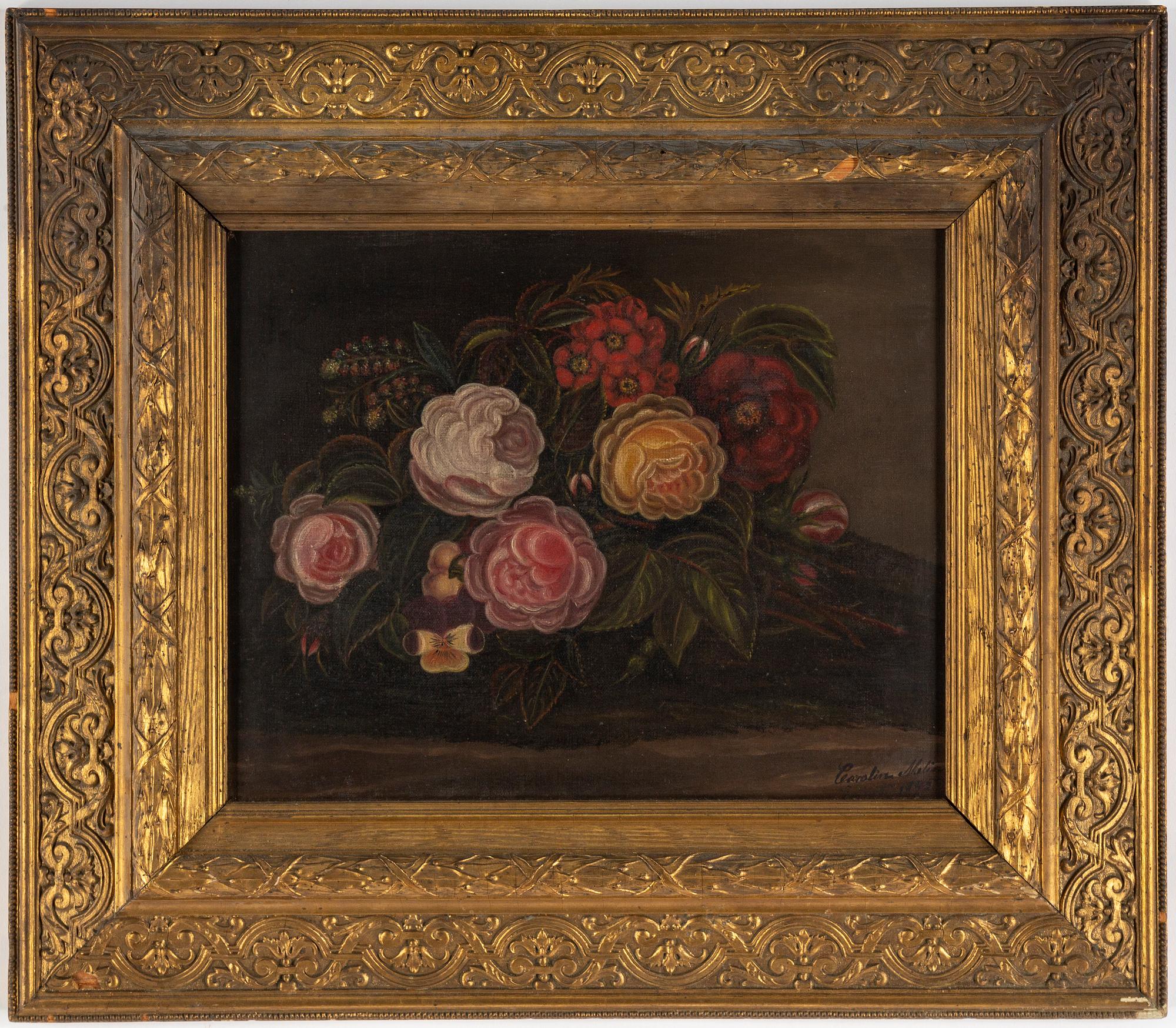 Okänd konstnär, oil on canvas, signed Carolina Molin and dated 1895.