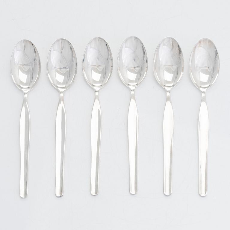 Tapio Wirkkala, bestickuppsättning, 19 dlr, silver, "Tapio", Kultakeskus, Tavastehus 1980-tal.