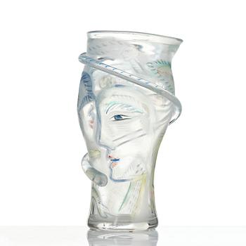 Ulrica Hydman-Vallien, a glass vase, Kosta Boda, Sweden 1988.