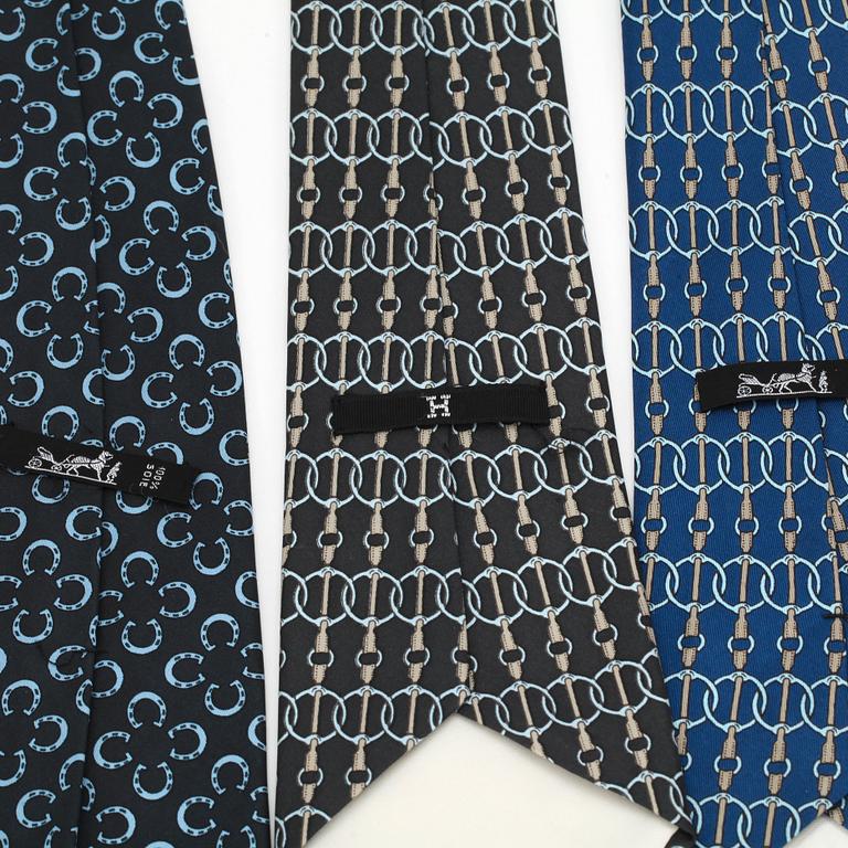 HERMÈS, three silk ties.