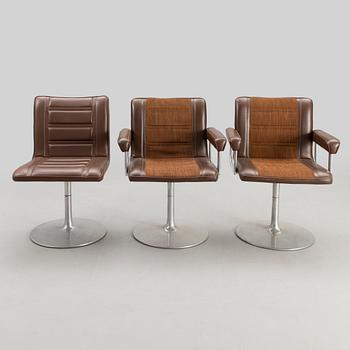 2+1 1960s 'Silver wing' armchairs for Asko, Finland.