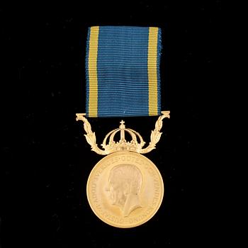 MEDALJ, guld, För nit och redlighet i rikets tjänst, 1960. Vikt ca 16,8g.