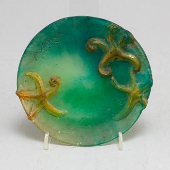 A paté de verre ashtray by Almaric Walter & Henri Bergé, Nancy France, 1917.