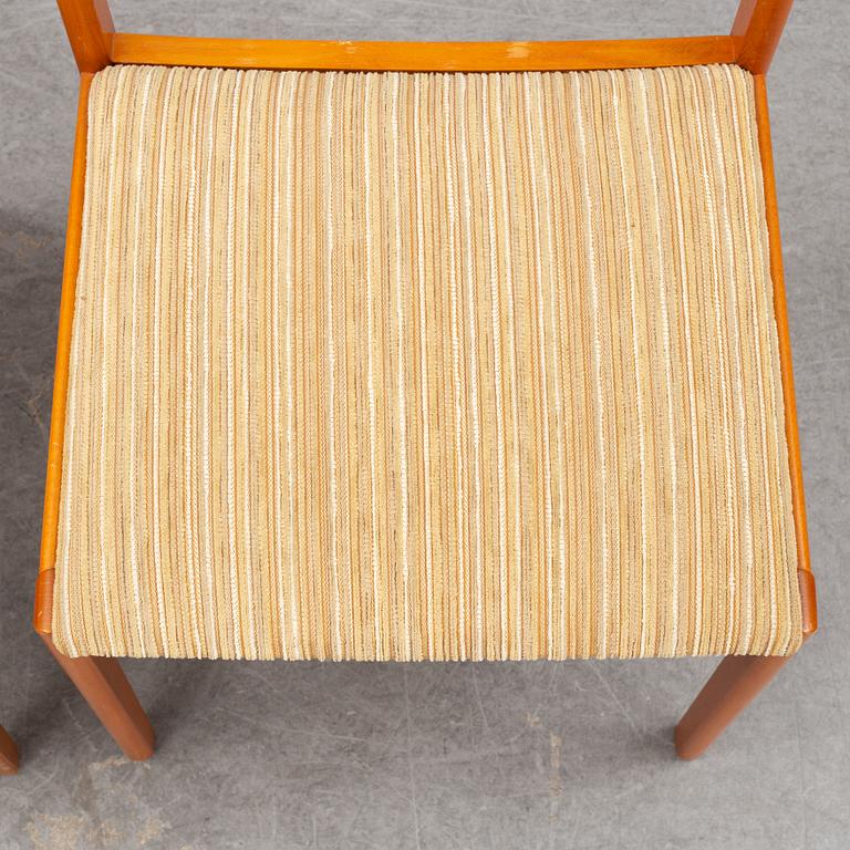 A set of eight beech chairs, 1960's.