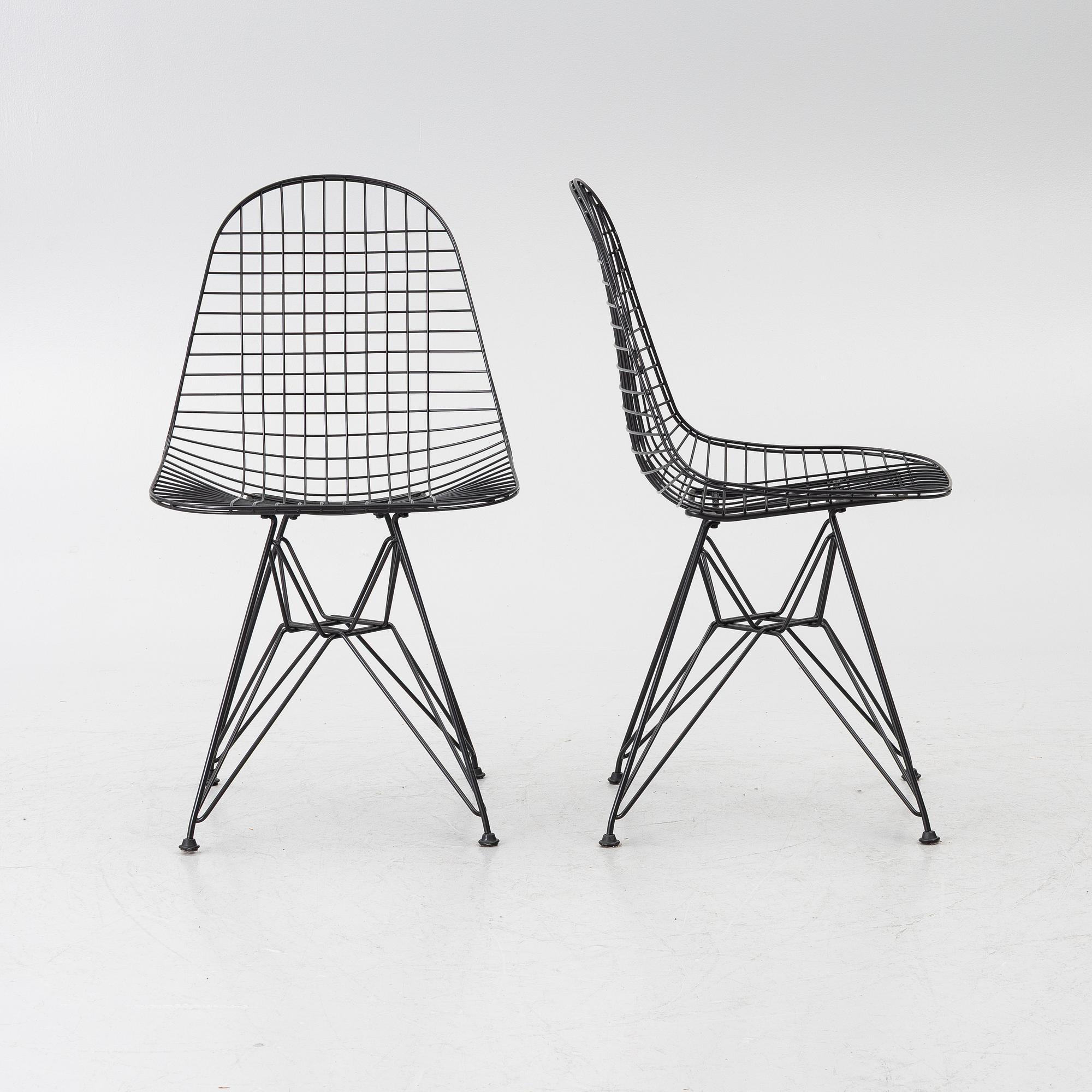 Charles & Ray Eames, six 'Wire chair DKR'.