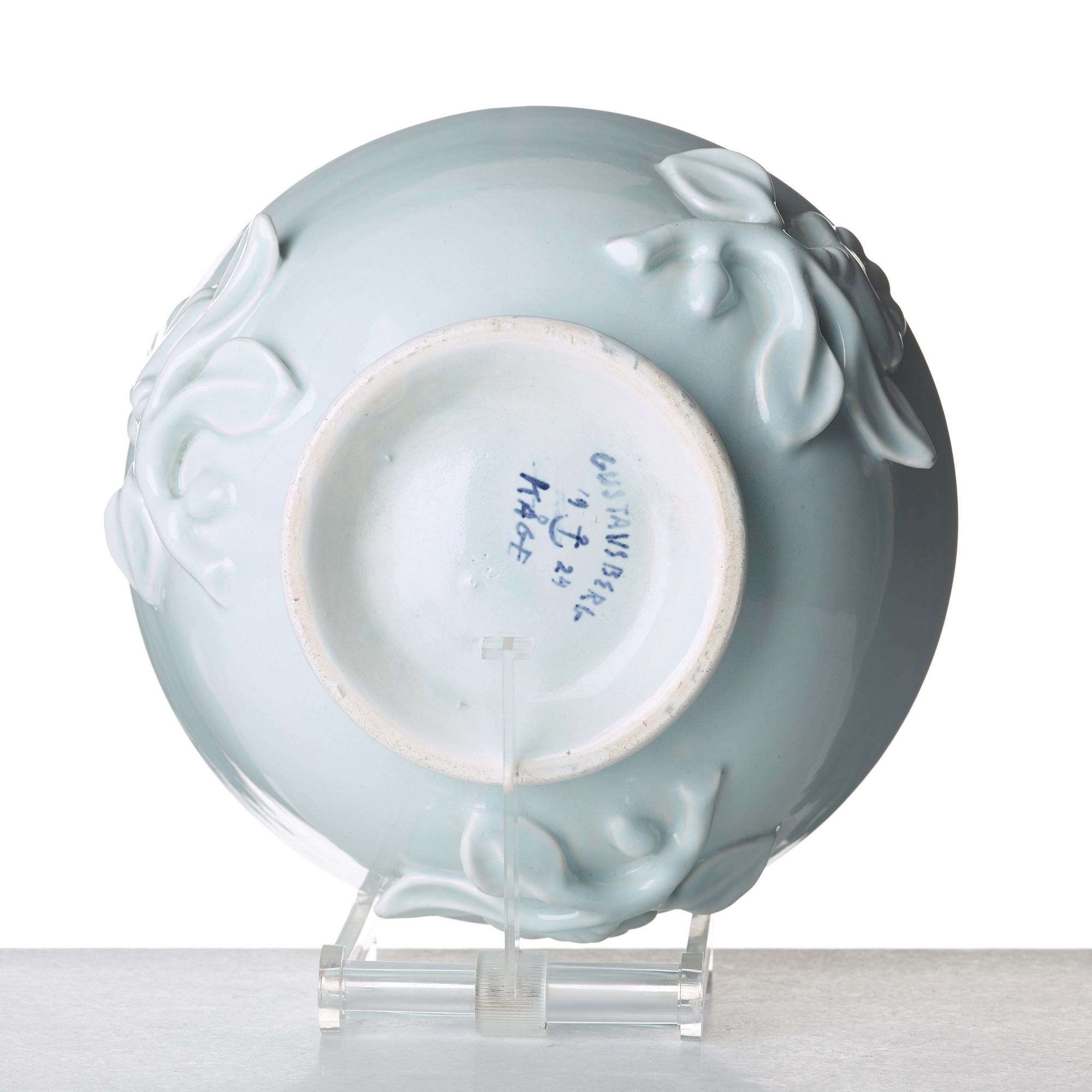 Wilhelm Kåge, a ceramic bowl and a teacaddy, Gustavsberg, Sweden ca 1924.