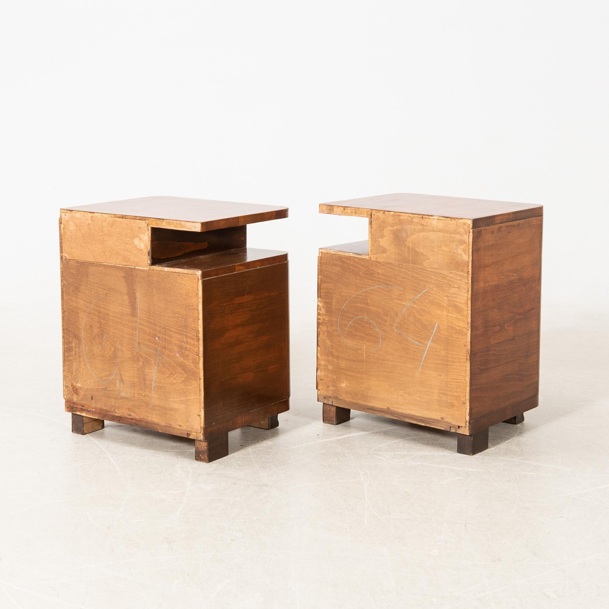 Sängbord, ett par, Art Deco, 1900-talets första hälft.