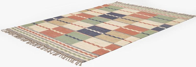 Märta Måås-Fjetterström, a carpet, 'Vita Rutmattan', flat weave, c 229 x 168 cm, signed AB MMF.