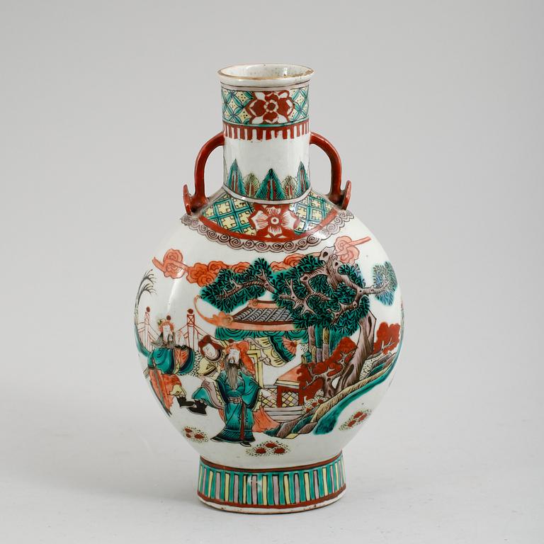 PILGRIMSFLASKA, porslin, Kina, 1800-tal.