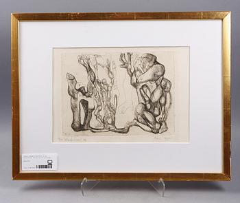 ERNST NEIZVESTNY, etsning, Sovjetunionen, bär sign, dat -66, numr 45/50.