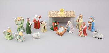 JULKRUBBA, 15 delar, porslin, efter Jenny Nyström, Kalmar Länsmuseum.