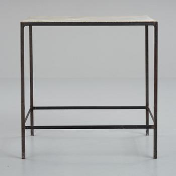A metal and concrete side table reportedly by Stina Lindholm, Skulpturfabriken.